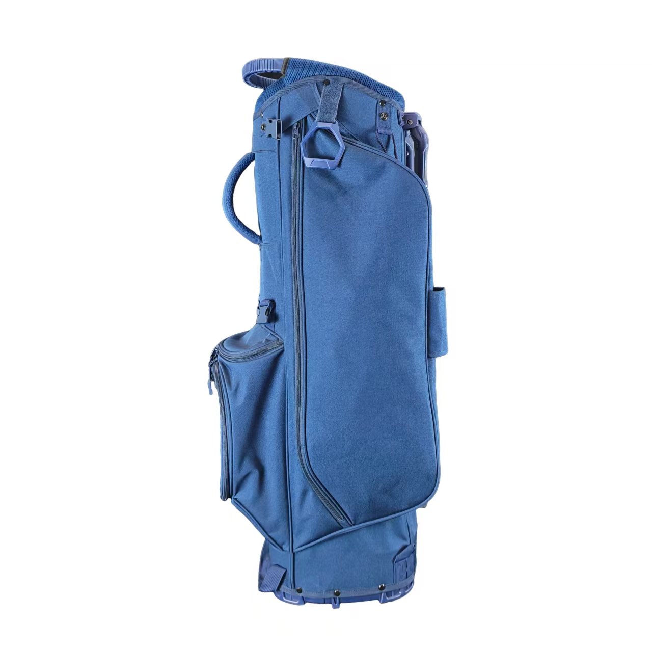 Custom Golf Bag Makers- 5 Way Top Navy Blue Stand Bag 2 Custom Golf Bag With Velour Rangefinder Pocket And Ball Storage