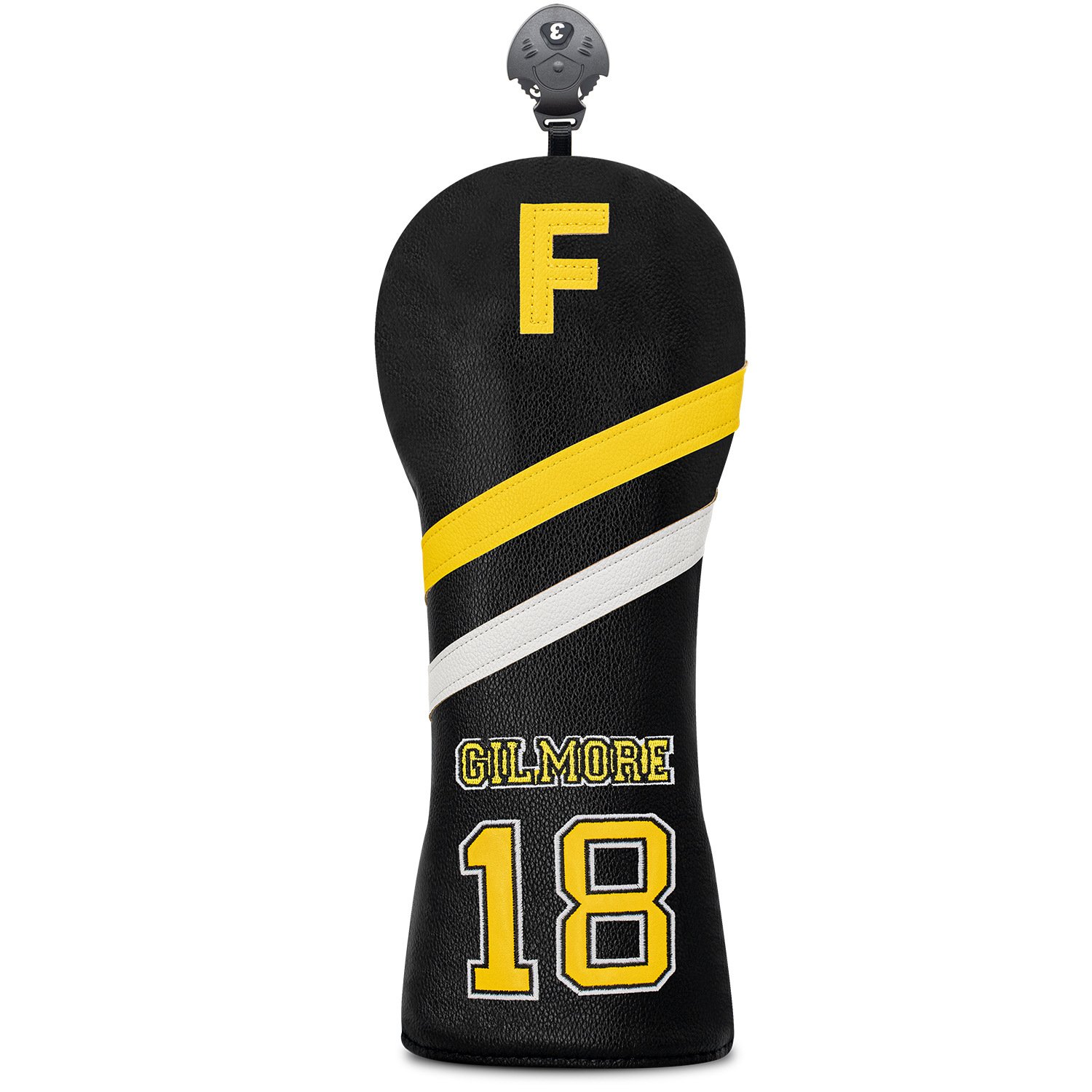Golf HeadCover Supplier Black Yellow Wood Cover Sets 3 Custom Yellow Stitching Golf Headcover For Driver And Woods