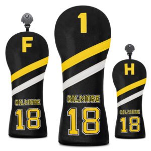 Golf HeadCover Supplier Black Yellow Wood Cover Sets