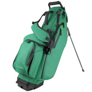 Green Matte Leather Golf Stand Bags Custom Golf Bag Makers