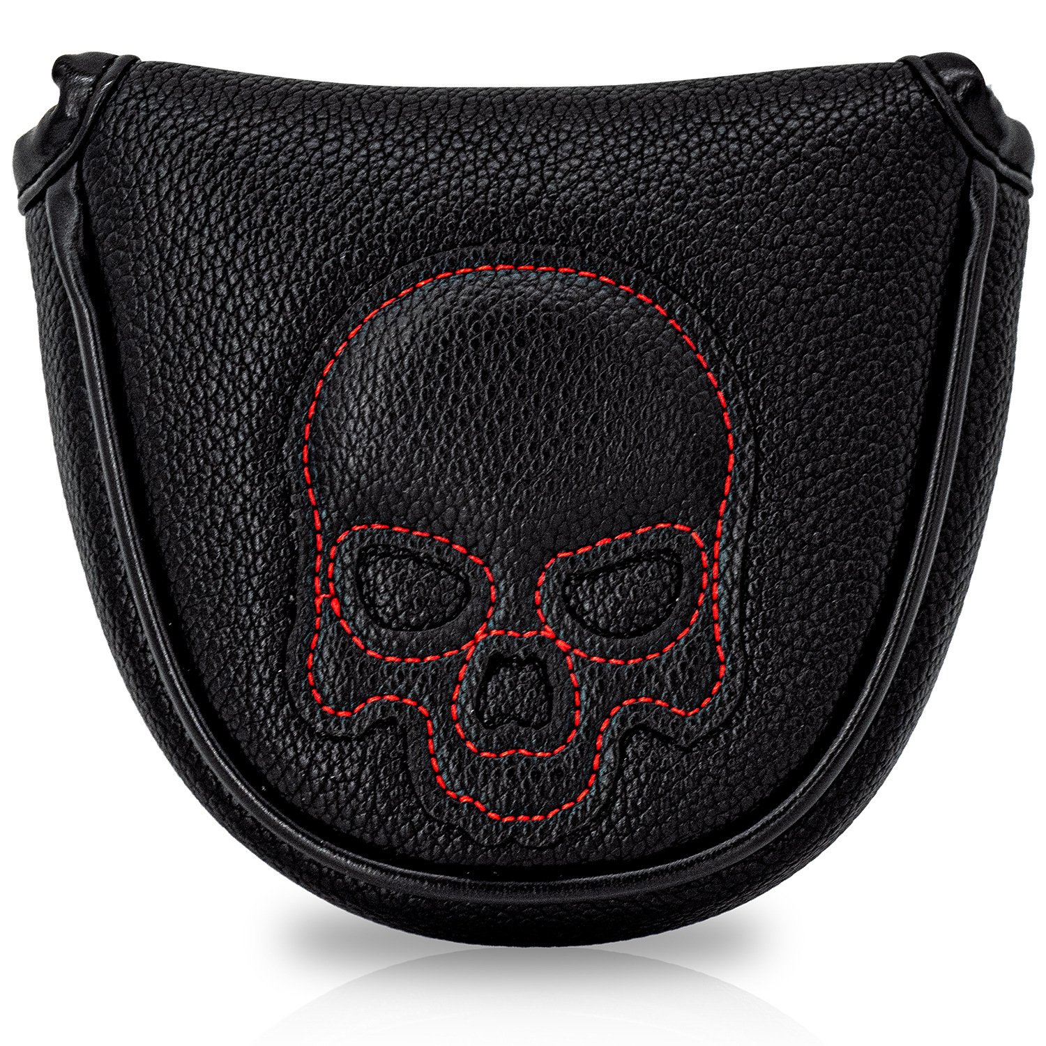 Personalize Black Mallet Putter Covers Golf Headcover Supplier 2 Personalized Black Putter Cover With Velvet Lining