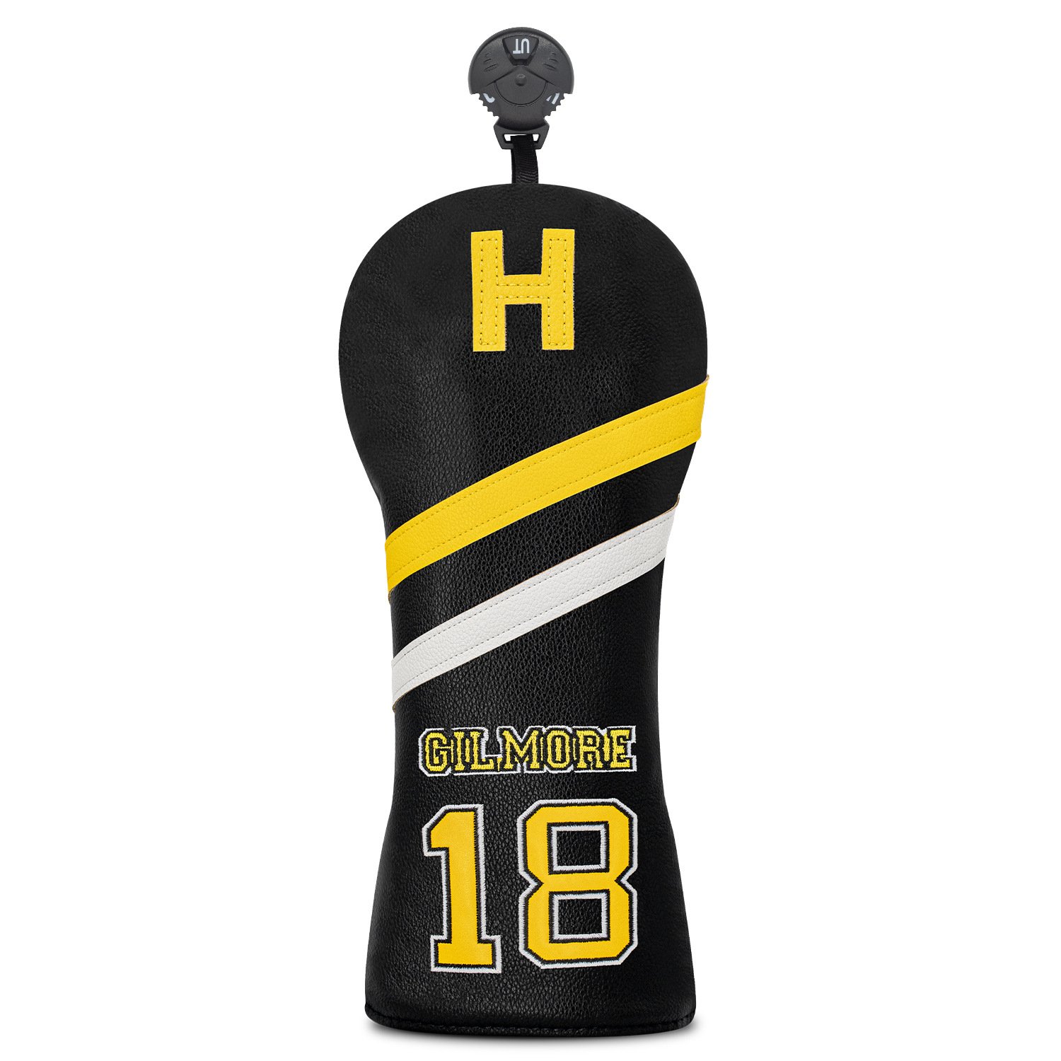 Golf HeadCover Supplier Black Yellow Wood Cover Sets 4 Personalized Black Yellow Fairway Wood Headcover Set