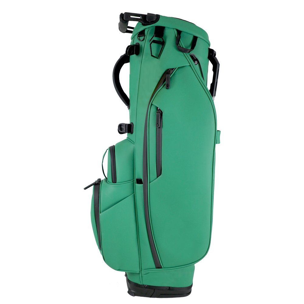 Green Matte Leather Golf Stand Bags Custom Golf Bag Makers 2 Premium Green Matte PU Leather Golf Stand Bag With 8 Pockets And Stand