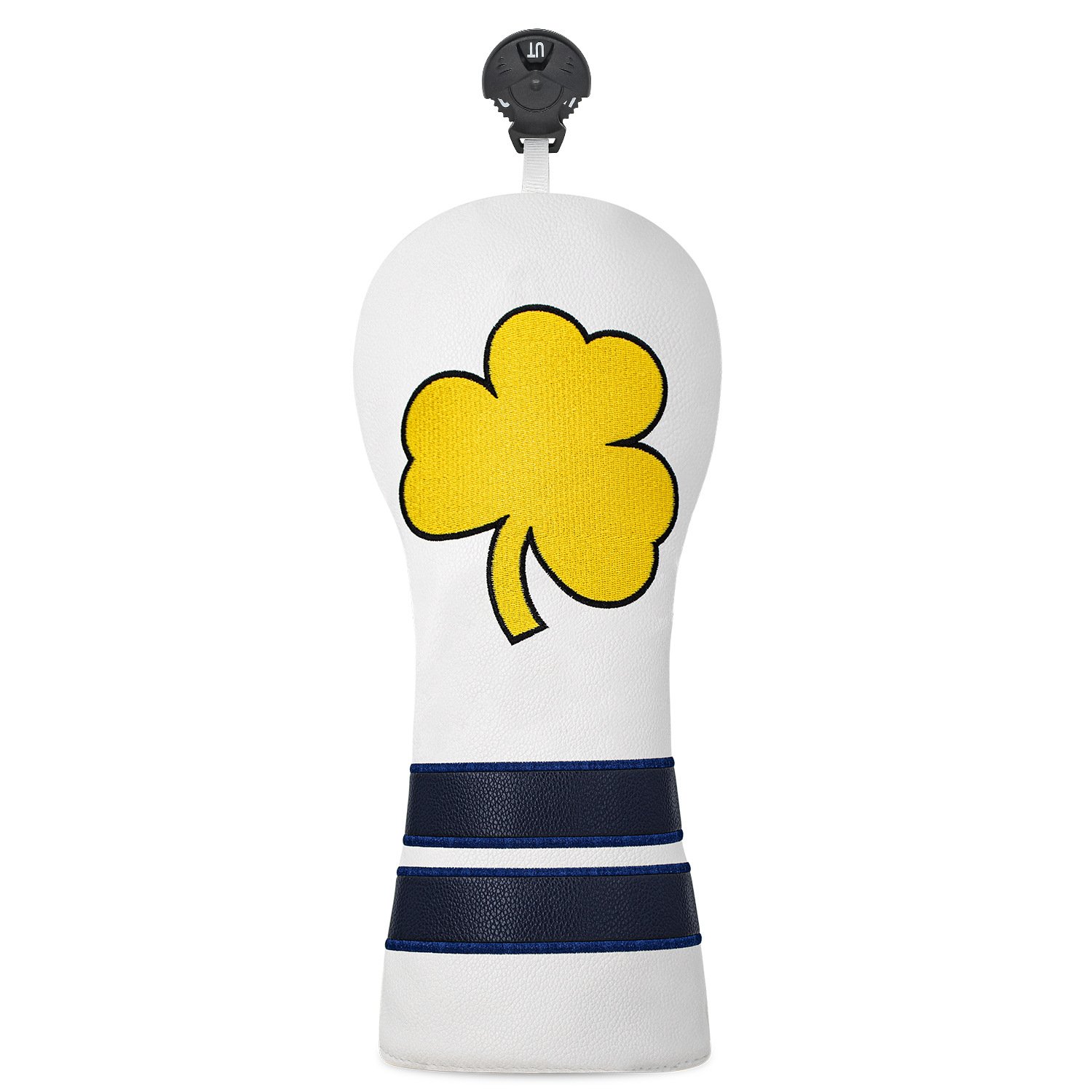 Custom Embroidery White PU Leather Golf Headcover Supplier 4 Custom Embroidered Golf Headcover For Driver And Fairway Woods