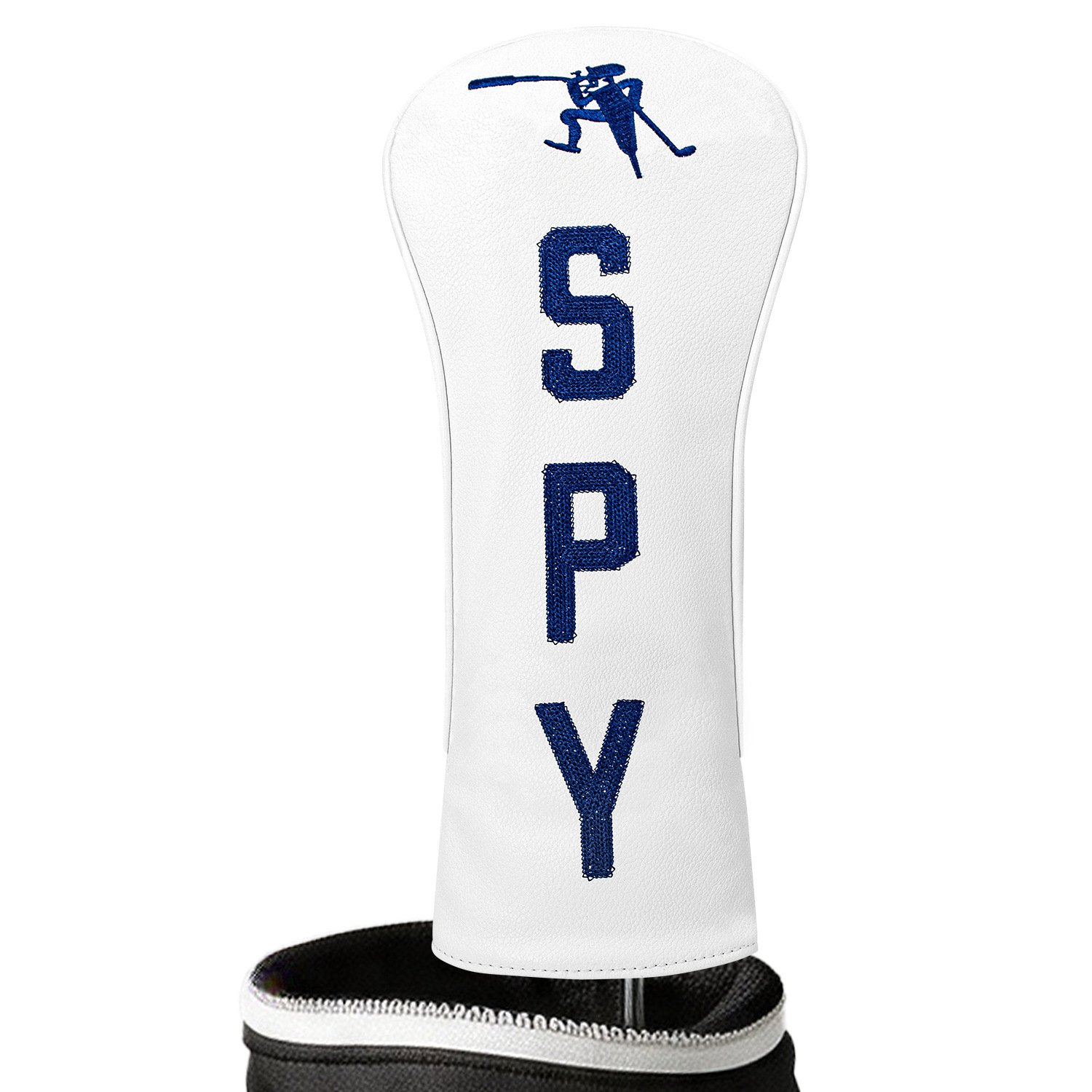 White Leather Custom Logo Golf Headcover Factory 4 Custom Embroidered Golf Headcover For Driver And Fairway Woods