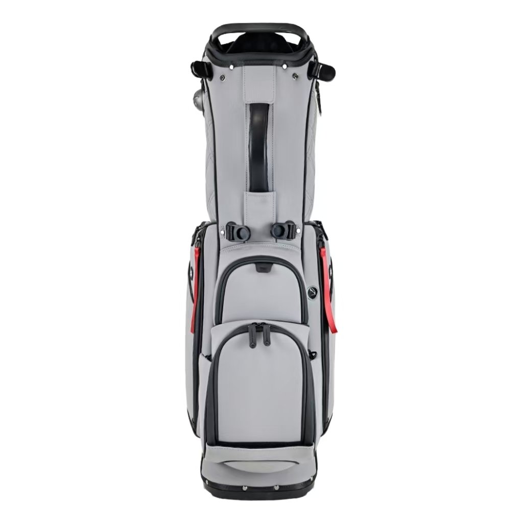 14 Way Dvider Grey PU Leather Stand Golf Bag Makers 3 Custom Golf Bag With Magnetic Rangefinder Pocket