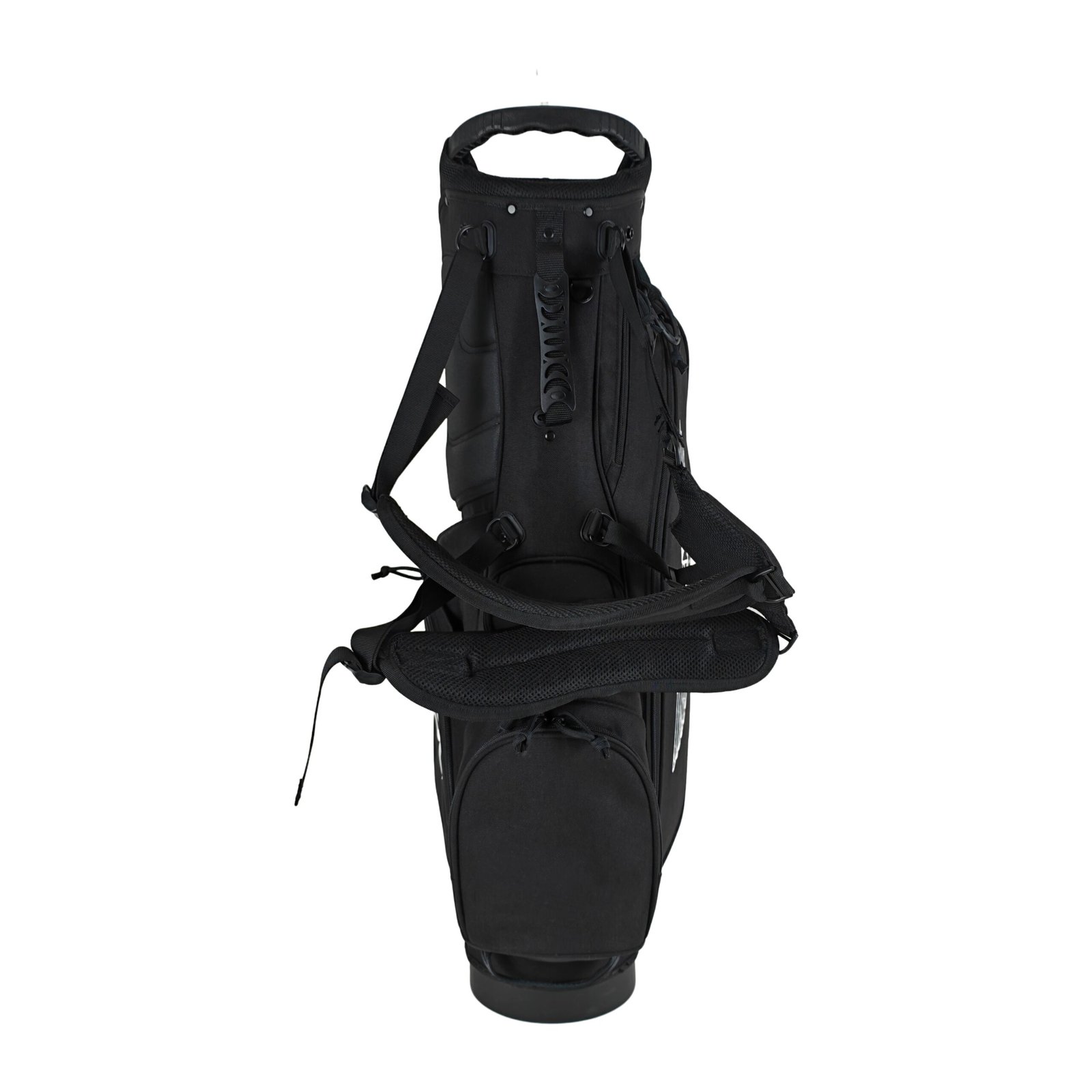 Custom Printed Logo Black Nylon Stand Golf Bag Factory 3 Custom Logo Golf Bag With Mesh Cotton Lining And Rangefinder Pocket