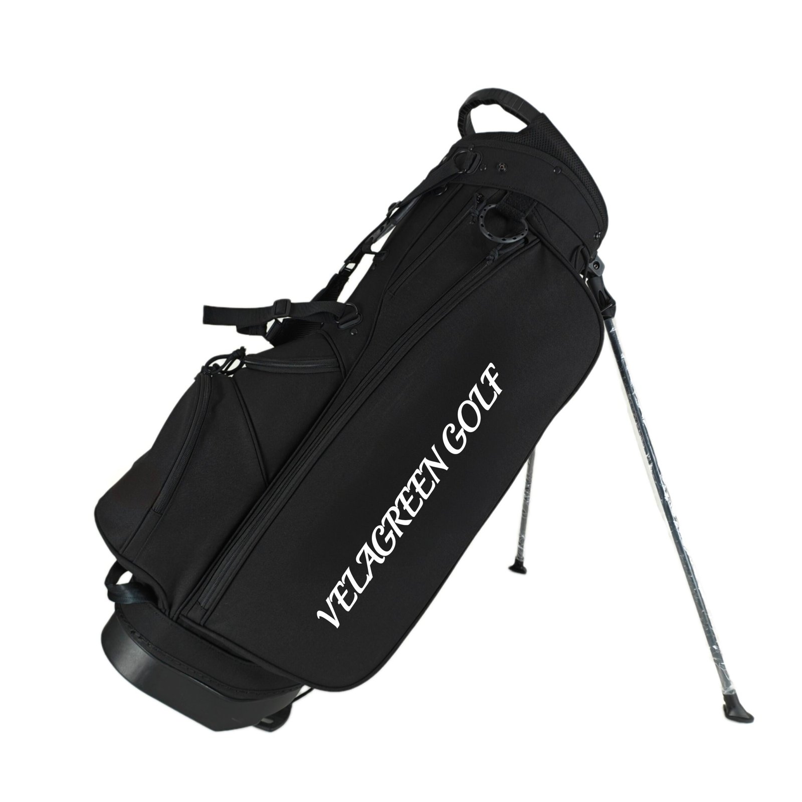 Custom Printed Logo Black Nylon Stand Golf Bag Factory 1 Custom Printed Logo Black Nylon Stand Golf Bag Factory