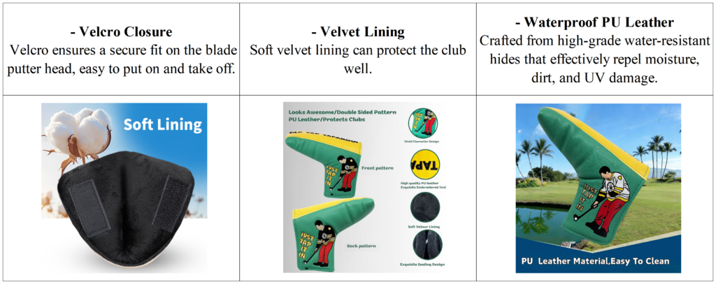 Custom Printed Logo Blade Golf Headcover Supplier 7 Custom Printed Logo Blade Golf Headcover Supplier details
