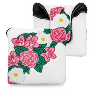 Peony Embroidery Mallet Putter Golf Headcover Supplier