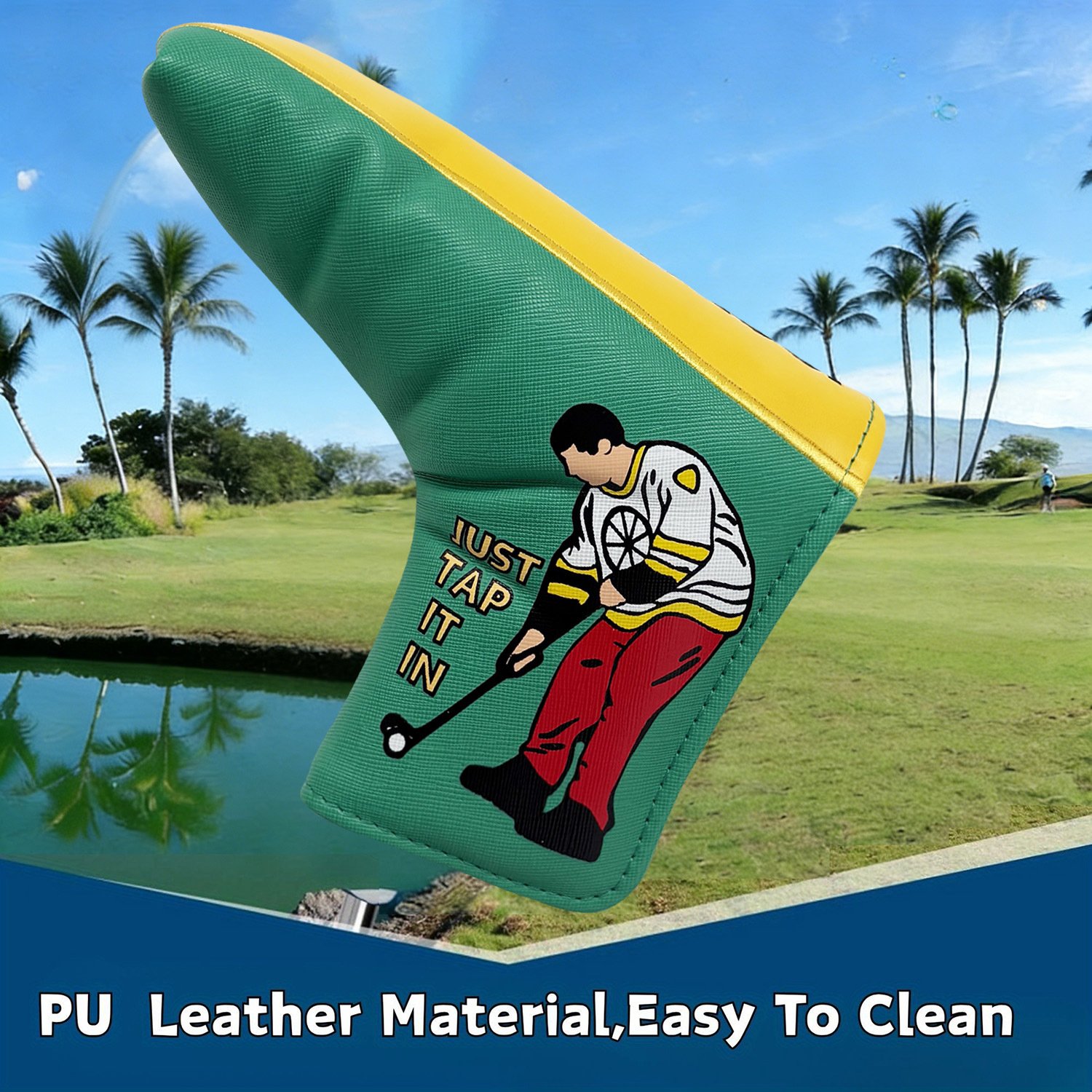 Custom Printed Logo Blade Golf Headcover Supplier 5 Personalized Leather Putter Cover With Logo Printing