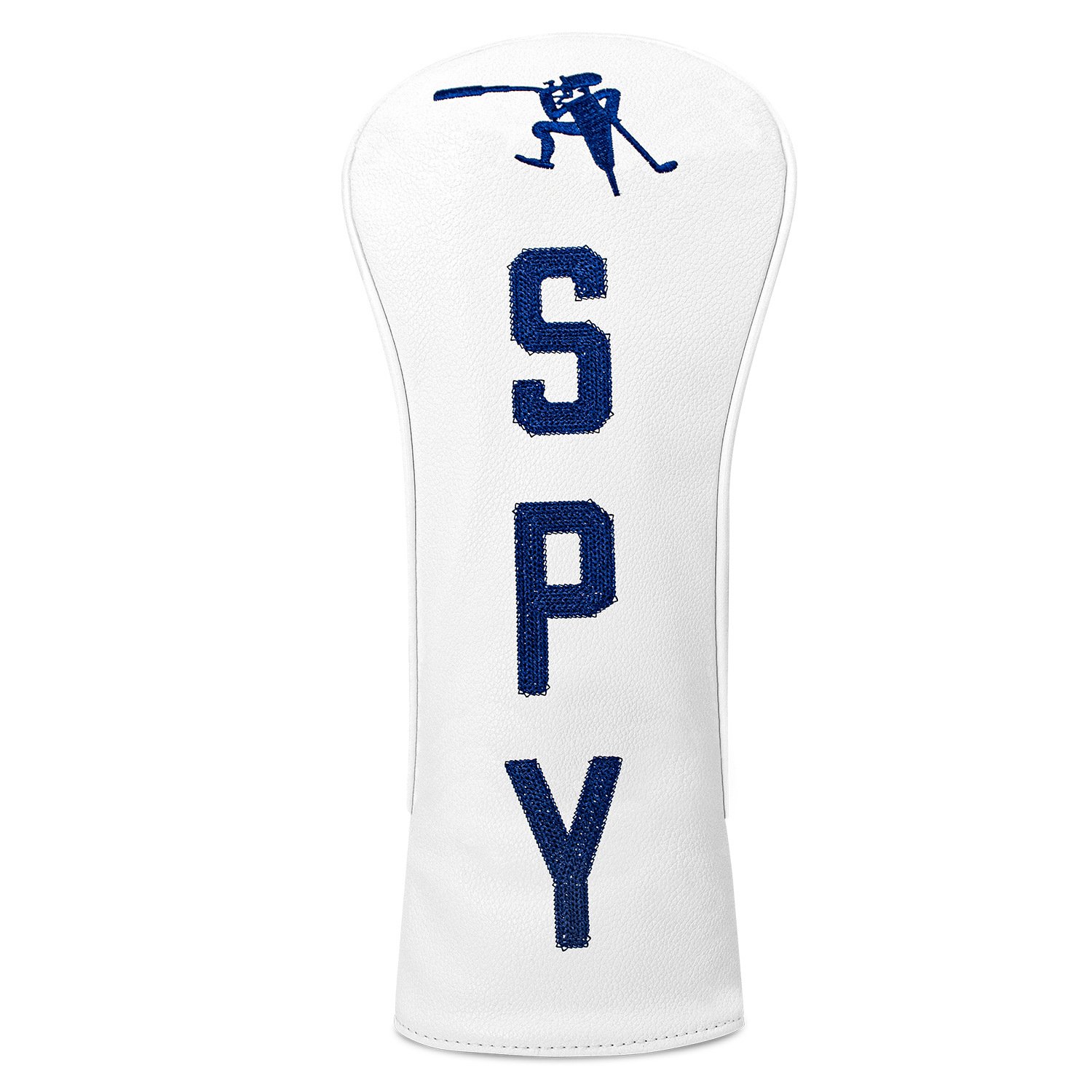 White Leather Custom Logo Golf Headcover Factory 3 Personalized White Leather Headcover With Logo Embroidery