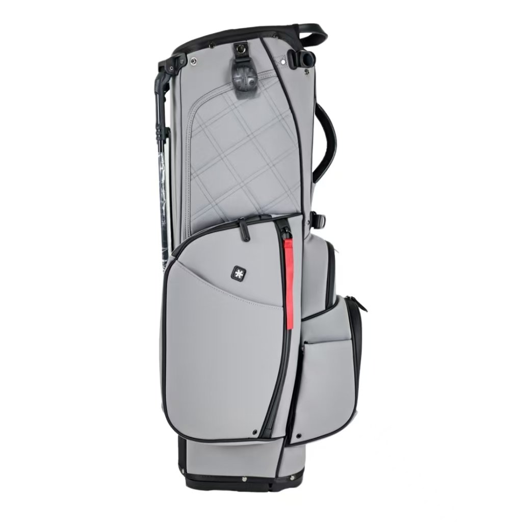 14 Way Dvider Grey PU Leather Stand Golf Bag Makers 5 Waterproof Grey Golf Bag With Dual Velvet Jewelry Pouches And Velvet Lining