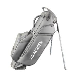 Custom Black Leather 4 Way Top Stand Golf Bag Factory