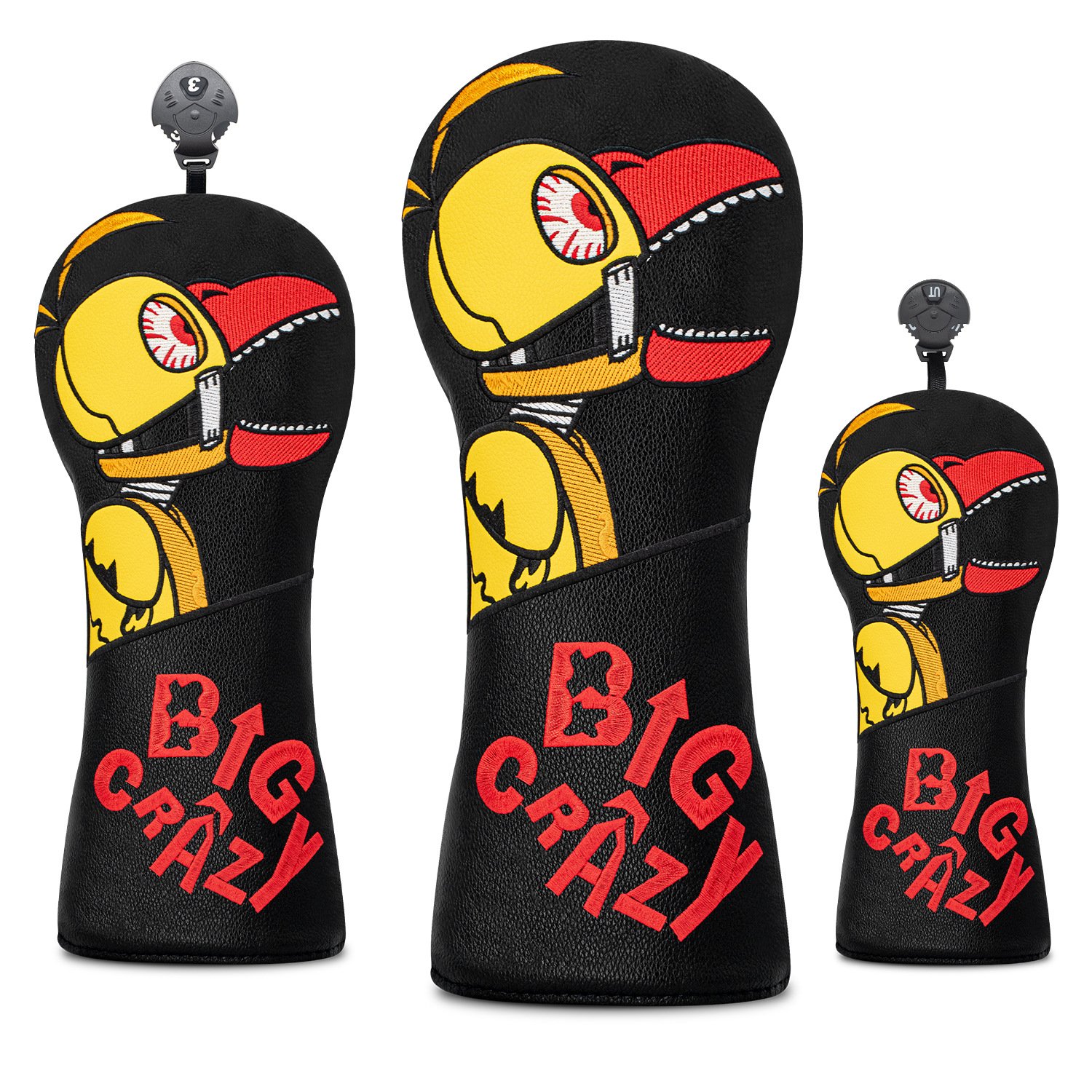 Custom Black Leather Wood Sets Golf Headcover Manufacturer 1 Custom Black Leather Wood Sets Golf Headcover Manufacturer