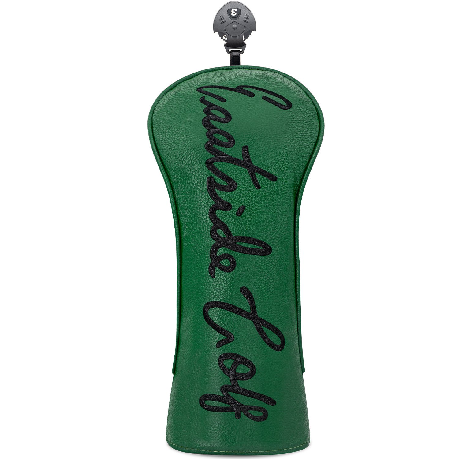 Green Leather 3D Embroidery Wood Golf Headcover Factory 4 Custom Dimensional Embroidered Golf Headcover For Driver And Woods