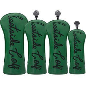 Green Leather 3D Embroidery Wood Golf Headcover Factory