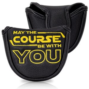 Personalized Black Leather Mallet Putter Golf Headcover Supplier