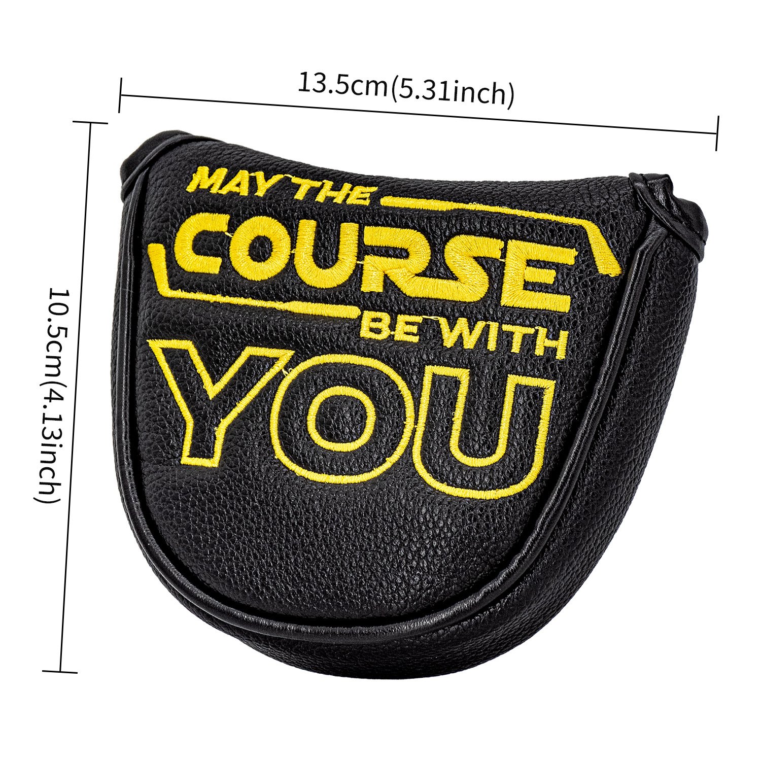 Personalized Black Leather Mallet Putter Golf Headcover Supplier 5 Personalized Embroidered Golf Headcover For Oversized Mallet Putters