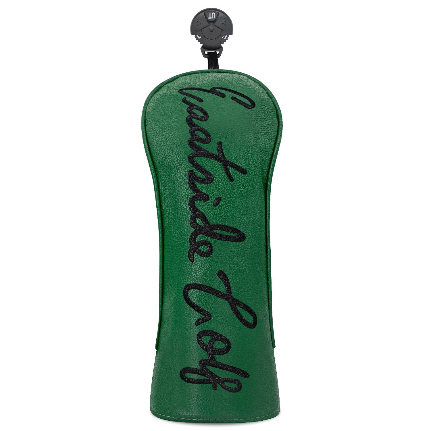 Green Leather 3D Embroidery Wood Golf Headcover Factory 2 Personalized Green Leather Headcover With 3D Logo Stitching