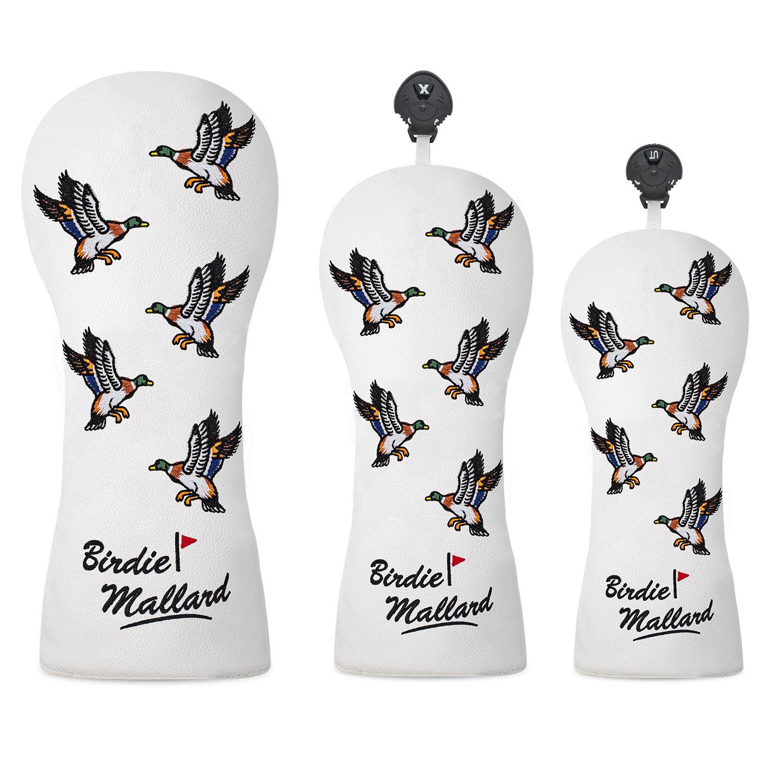 Custom White Leather Wood Sets Golf Headcover Manufacturer 5 White Waterproof Leather Wood Cover Set With Custom Embroidery